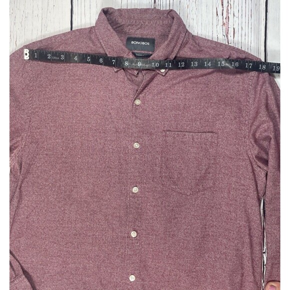 Bonobos Shirt Mens Medium Red Standard Fit Long Sleeve Button up Adult - Picture 10 of 10